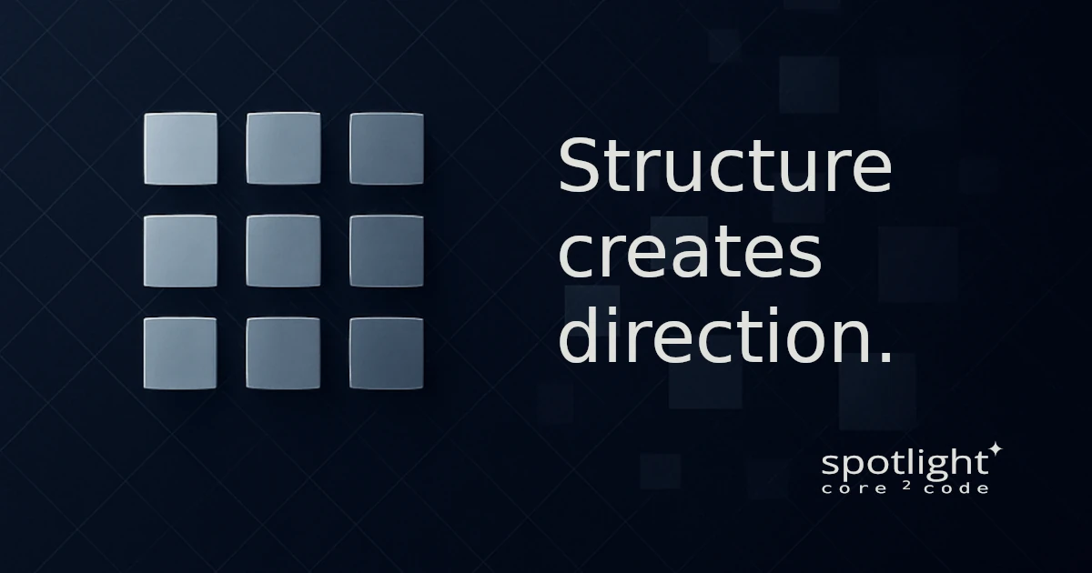 Structure creates direction – and turns ideas into impact